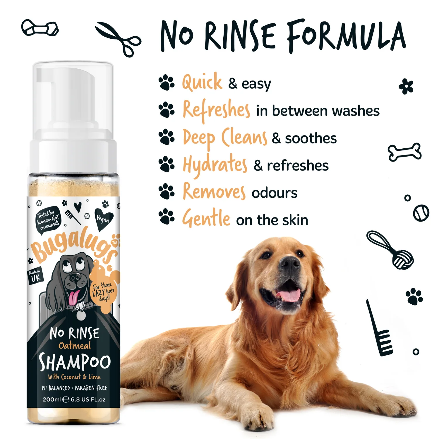 No Rinse Oatmeal Dog Shampoo with Coconut & Lime - Image 3