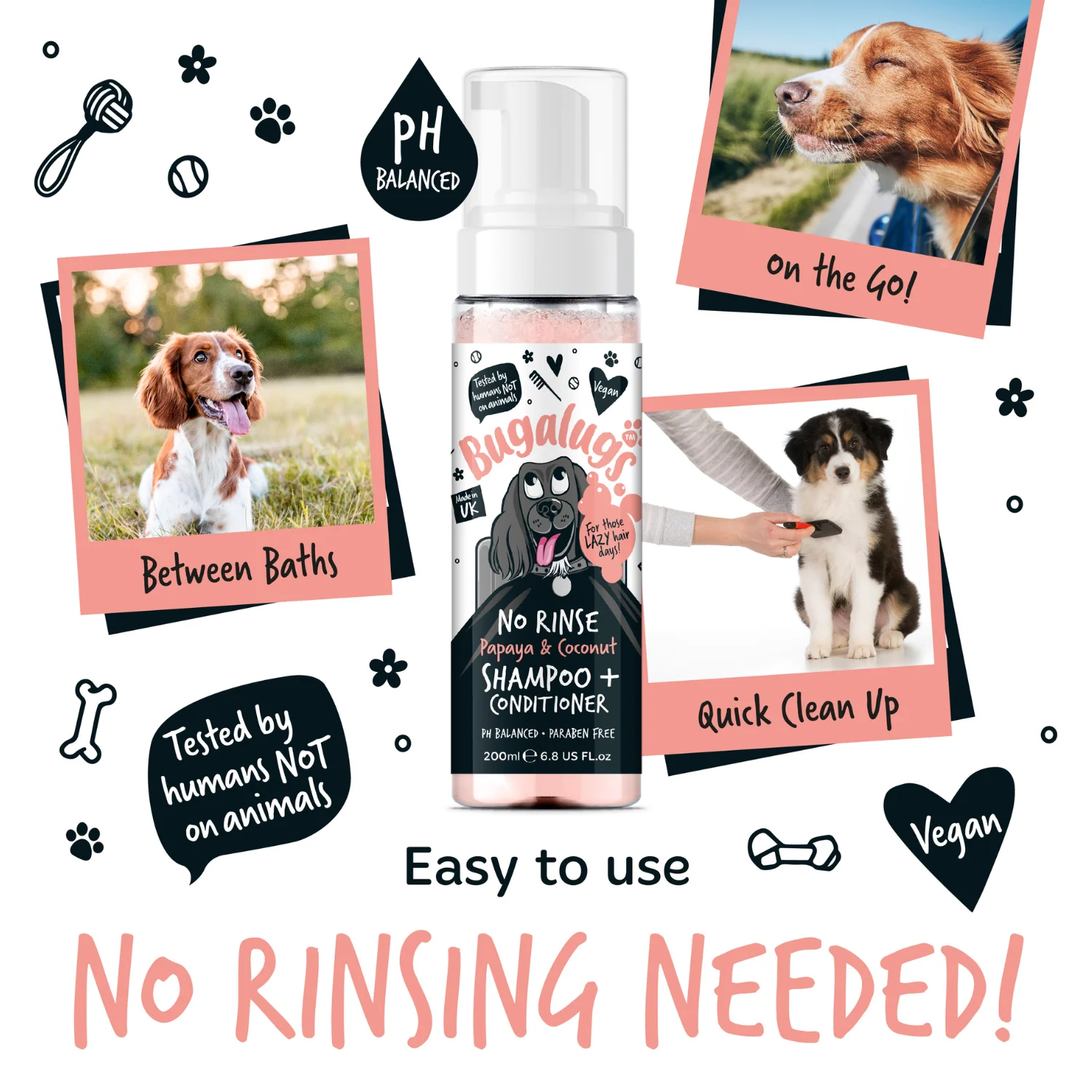 No Rinse Papaya & Coconut Dog Shampoo & Conditioner - Image 10