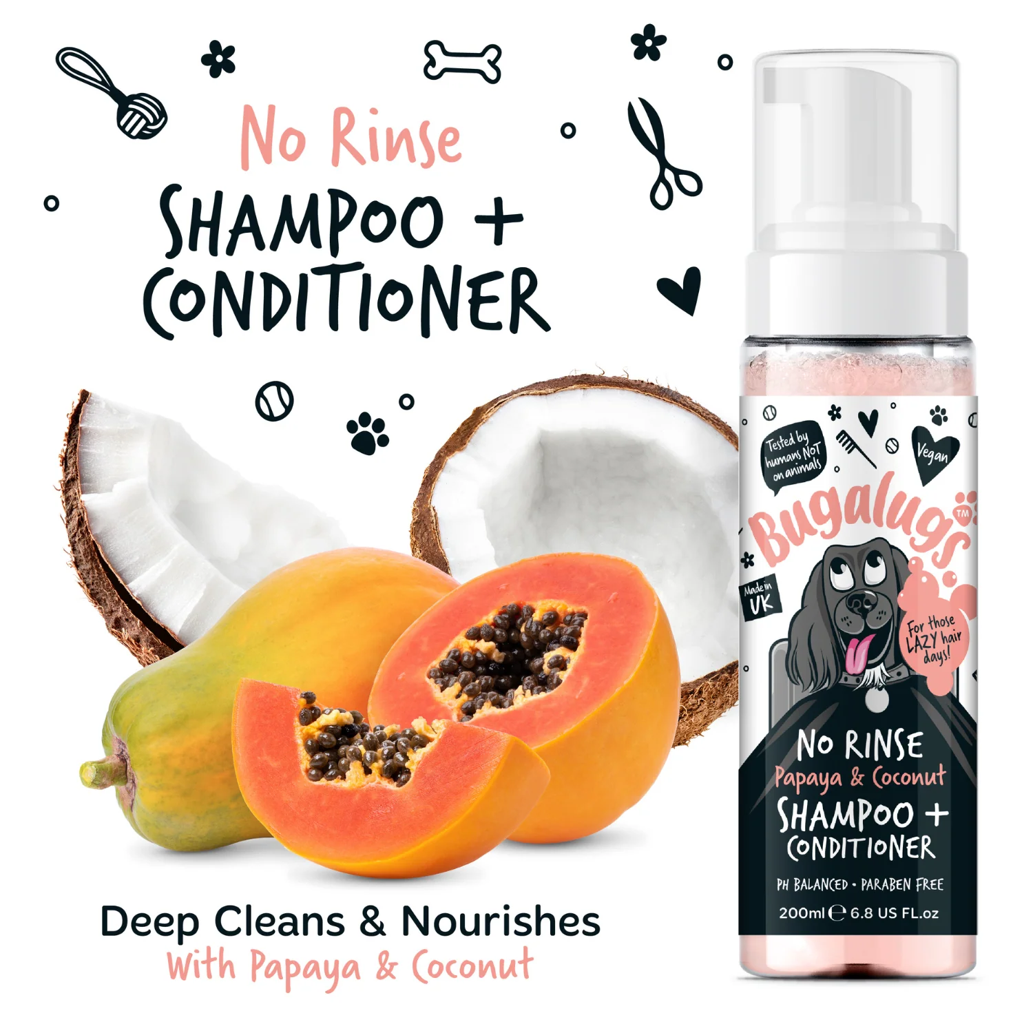 No Rinse Papaya & Coconut Dog Shampoo & Conditioner - Image 12