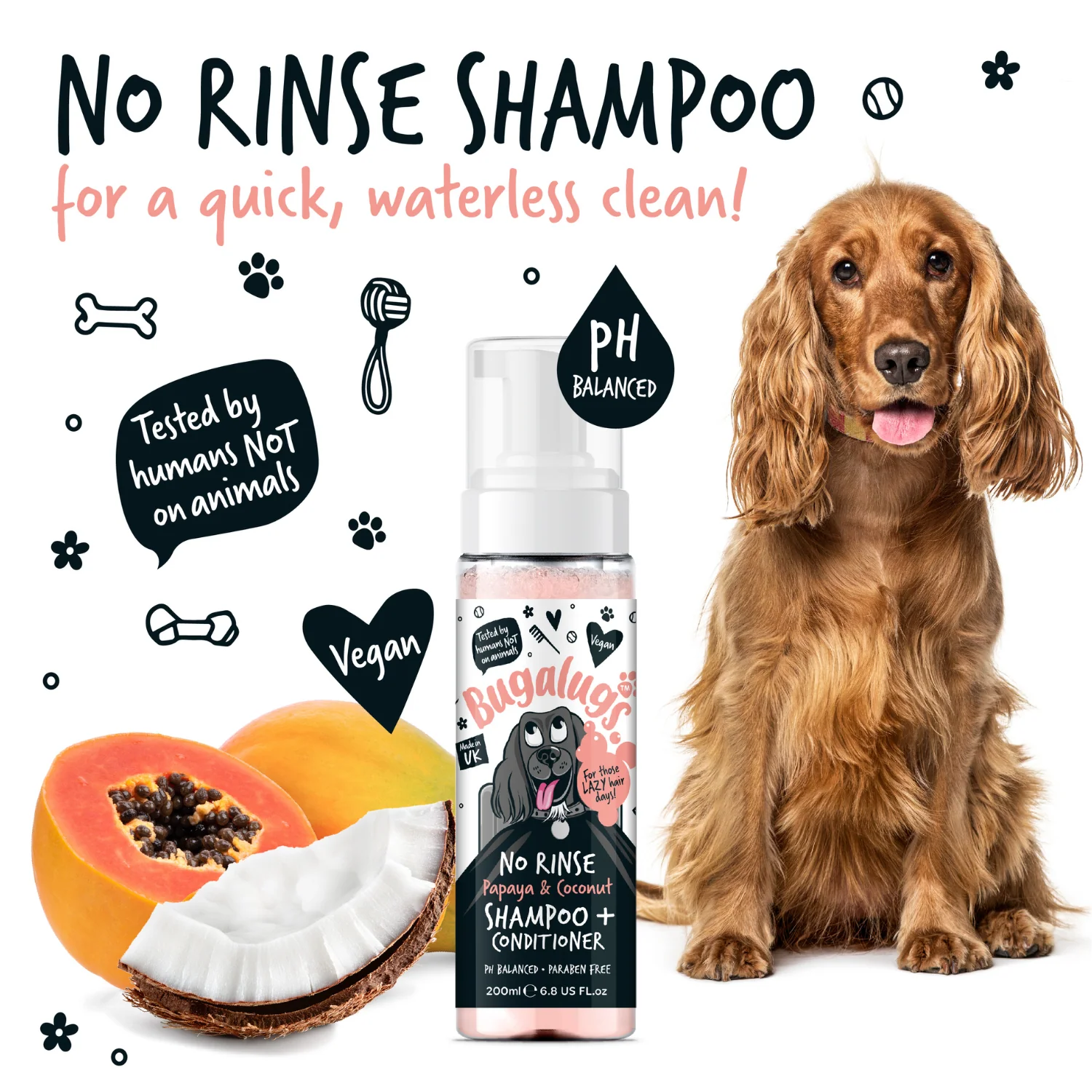 No Rinse Papaya & Coconut Dog Shampoo & Conditioner - Image 3