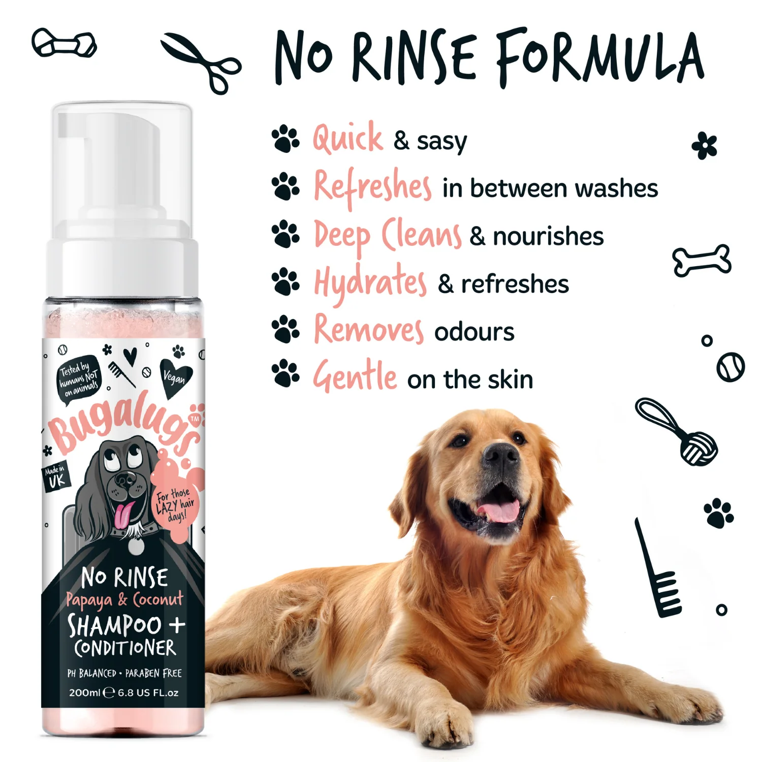 No Rinse Papaya & Coconut Dog Shampoo & Conditioner - Image 6