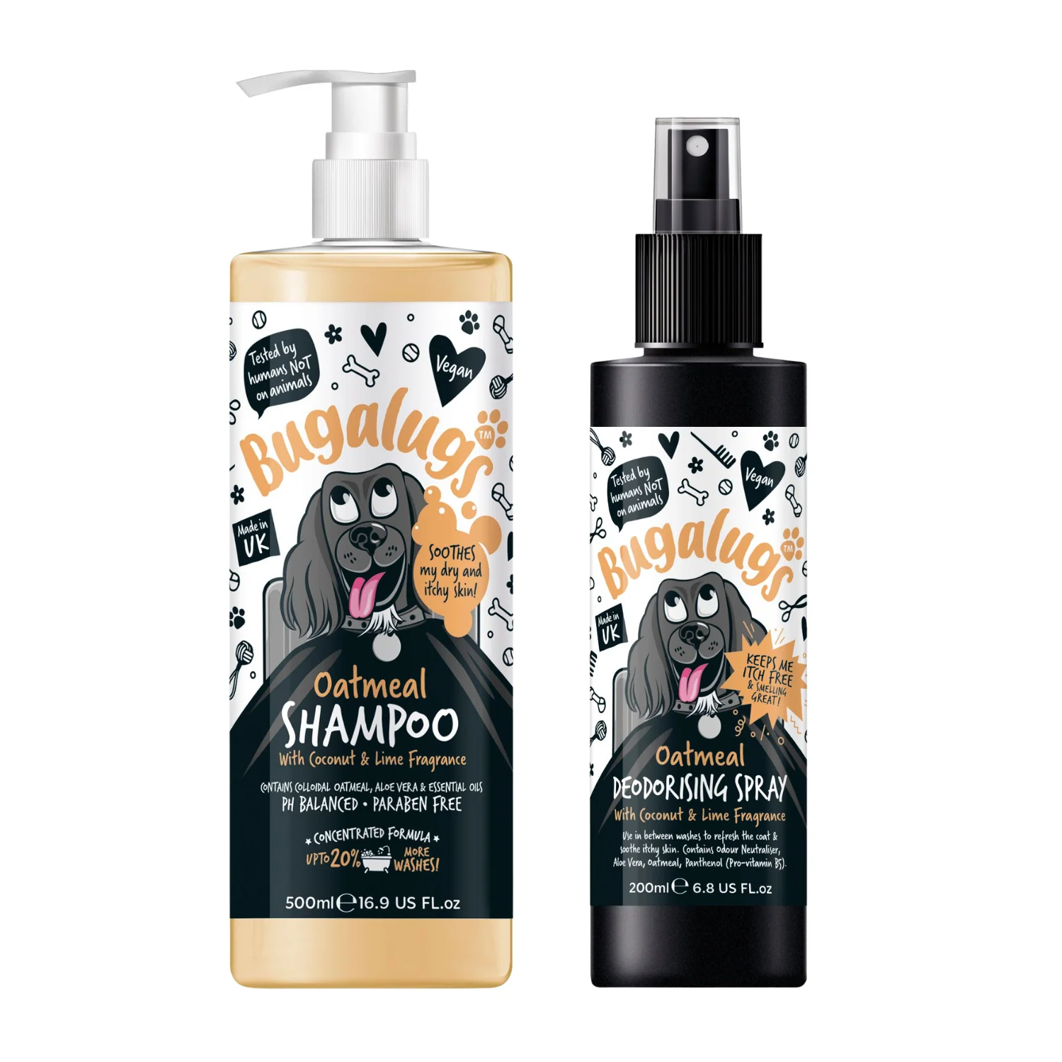 Oatmeal Shampoo & Deodoriser Dog Grooming Bundle
