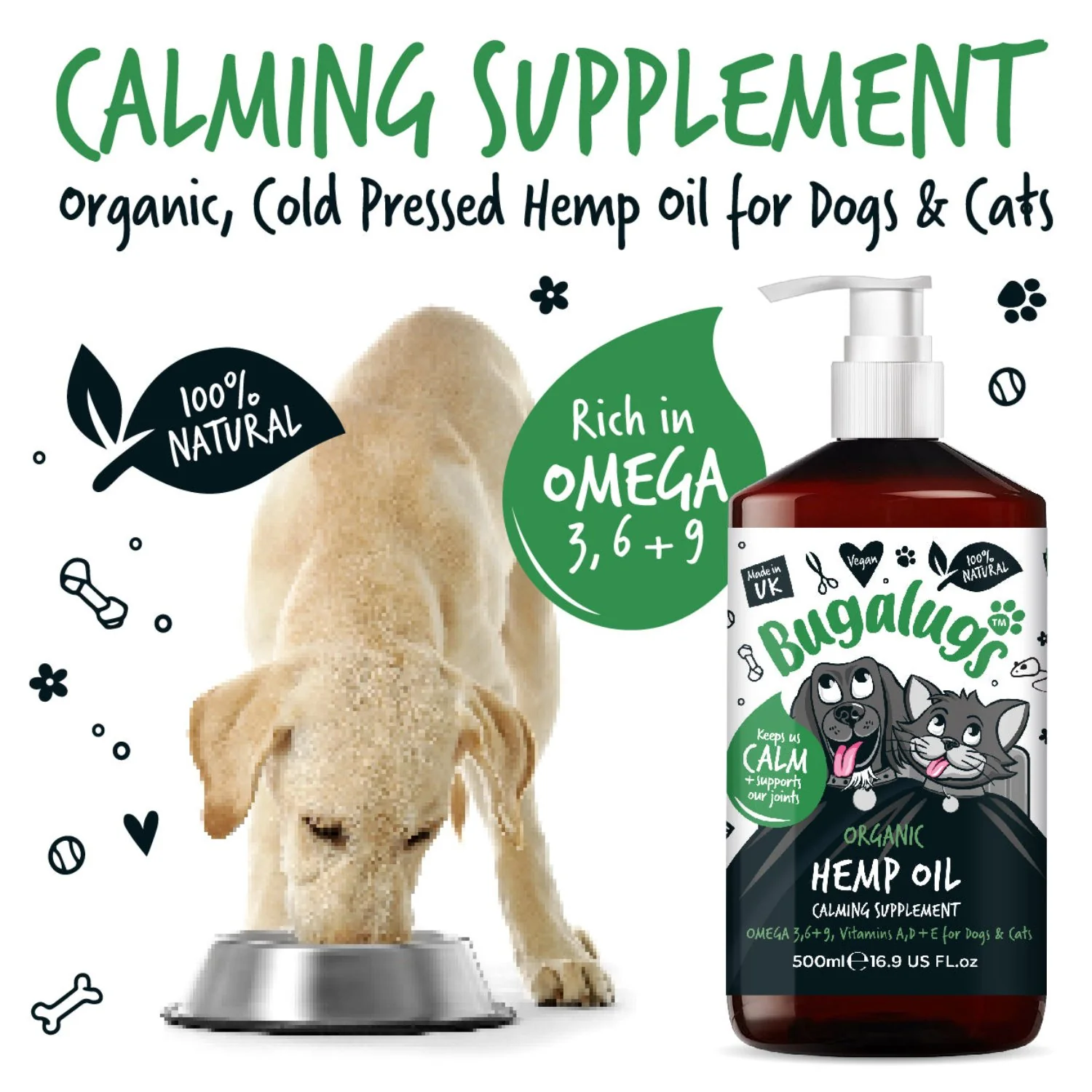 Organic Hemp Oil 100% Natural Daily Calming Supplement for Dogs & Cats - Image 5