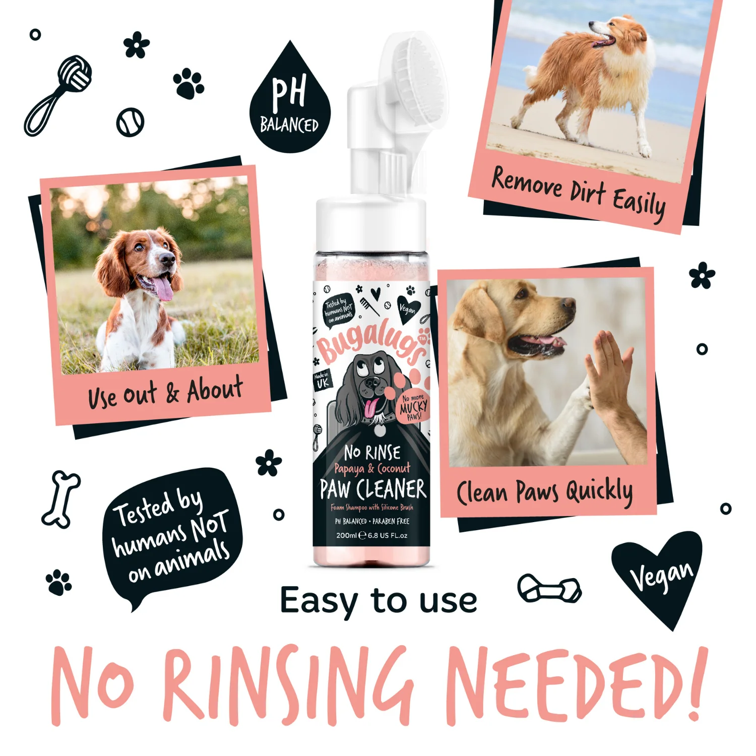 Papaya & Coconut No-Rinse Paw Cleaner for Dogs & Cats - Image 10