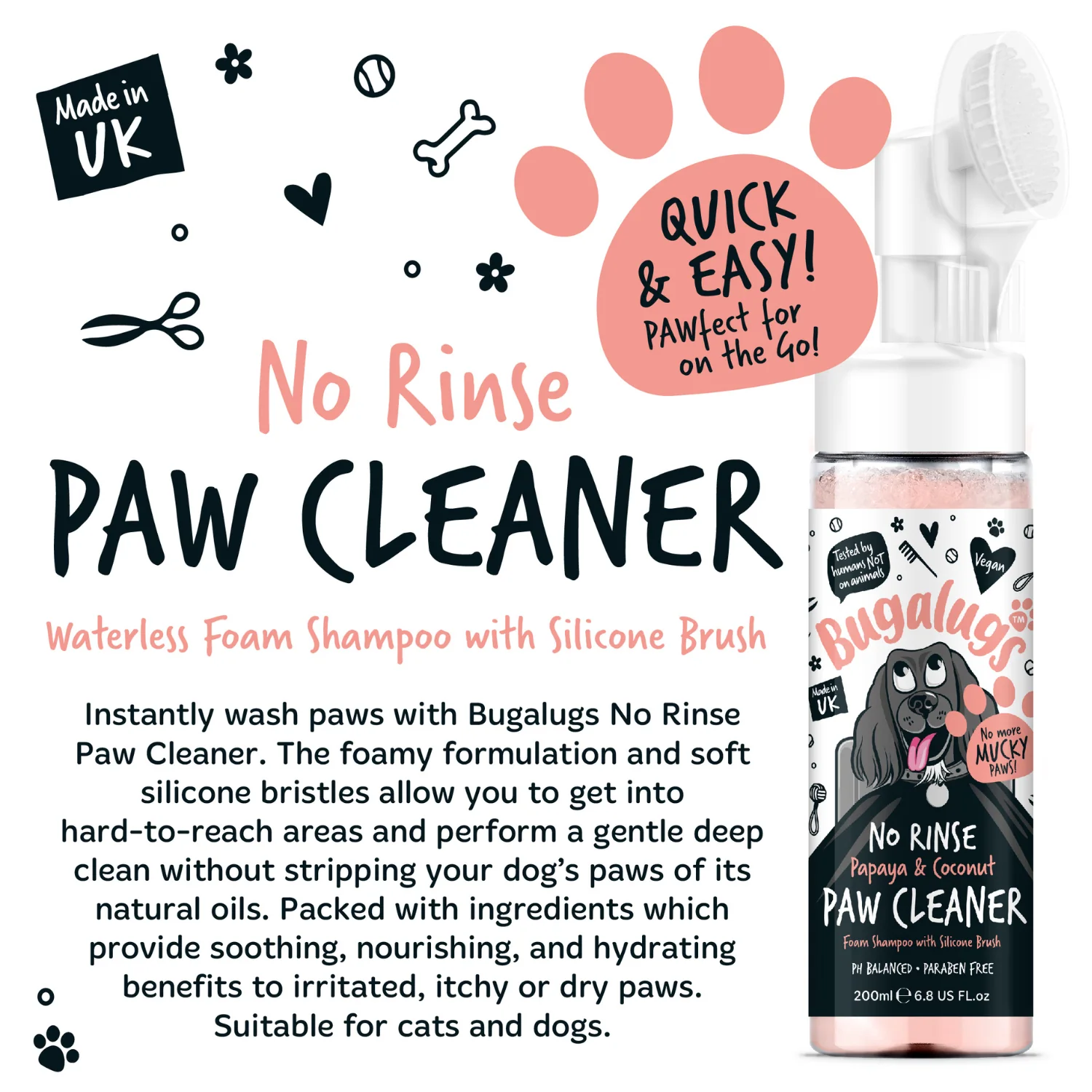 Papaya & Coconut No-Rinse Paw Cleaner for Dogs & Cats - Image 11