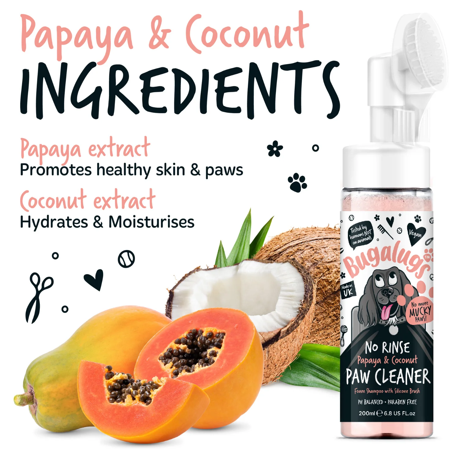 Papaya & Coconut No-Rinse Paw Cleaner for Dogs & Cats - Image 8