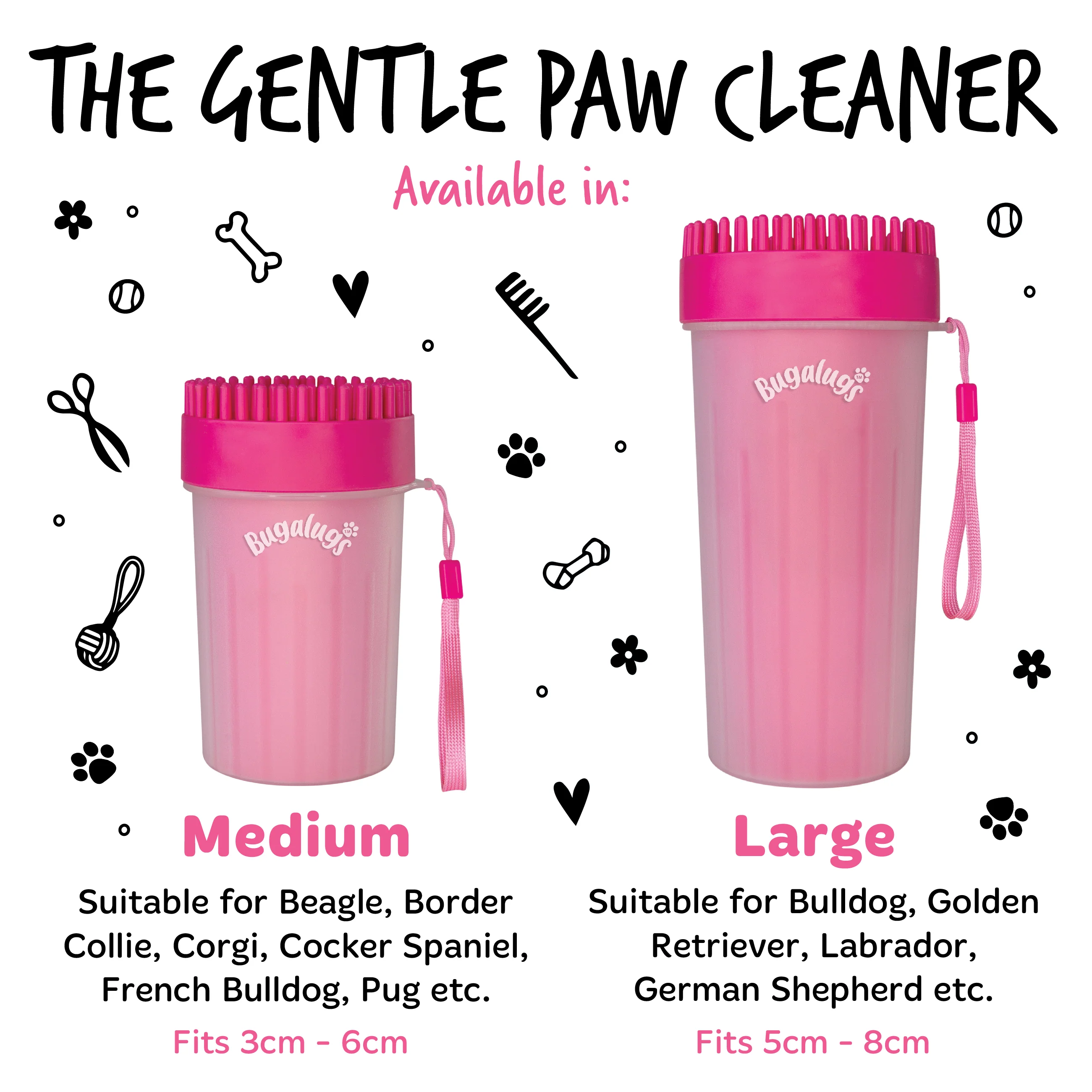Large Paw Cleaner Cup for Dogs in Pink - Image 4