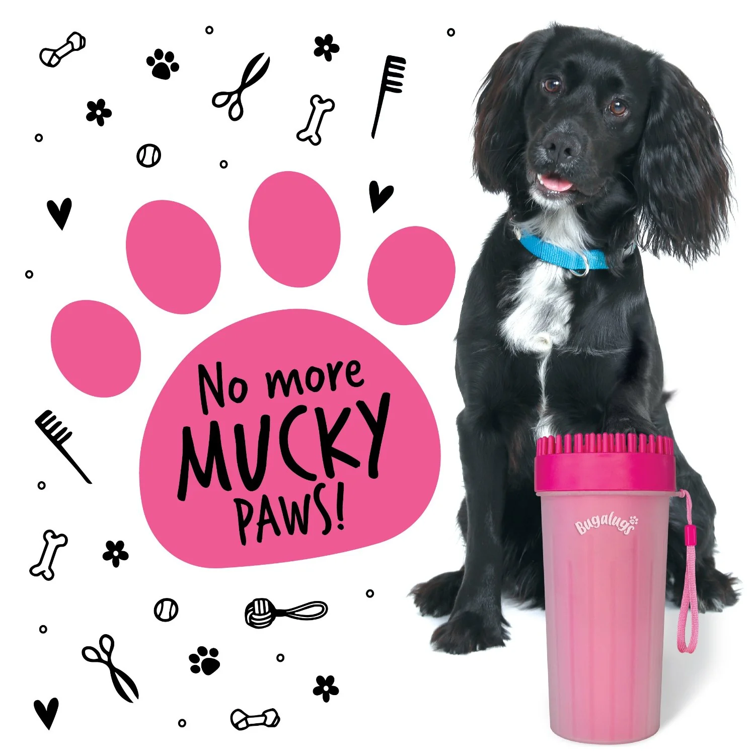 Large Paw Cleaner Cup for Dogs in Pink - Image 6
