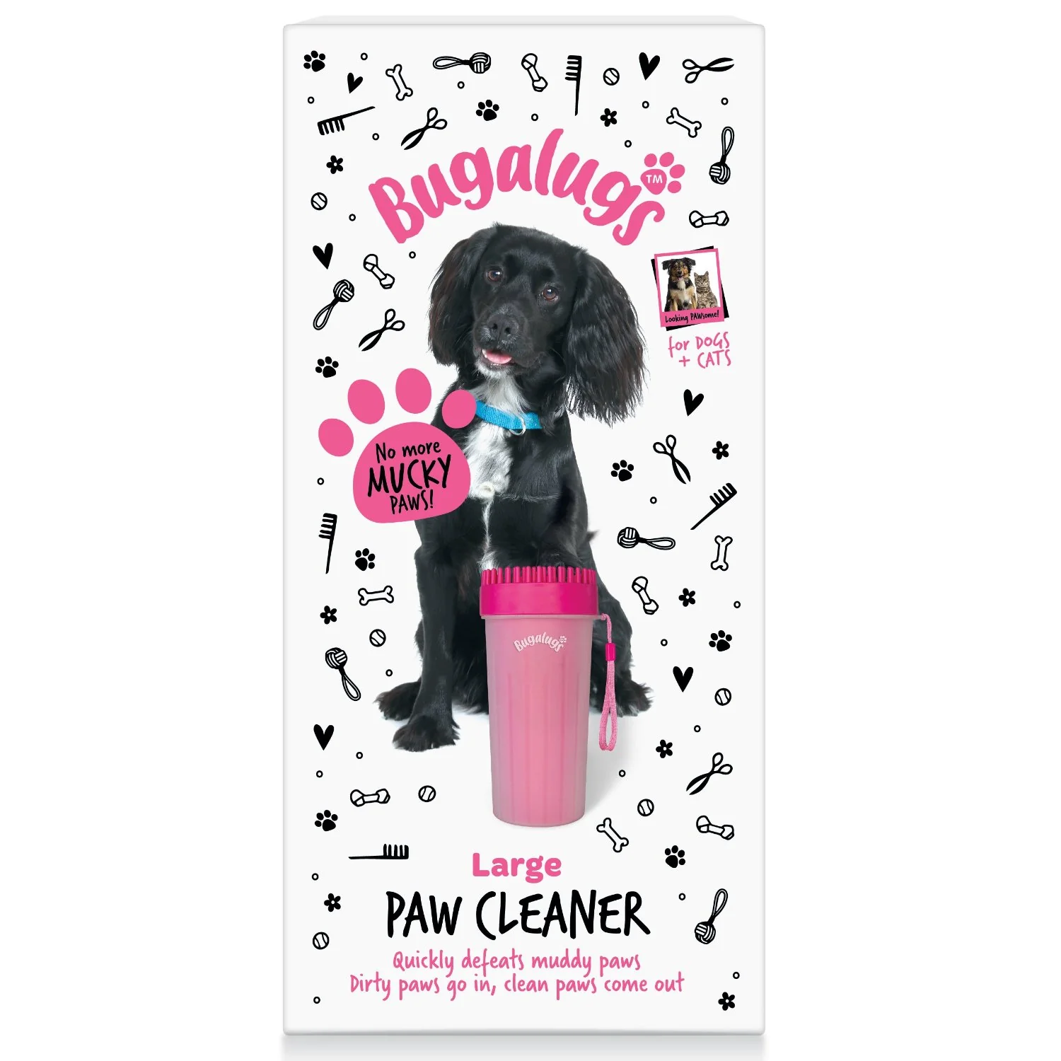 Large Paw Cleaner Cup for Dogs in Pink - Image 7