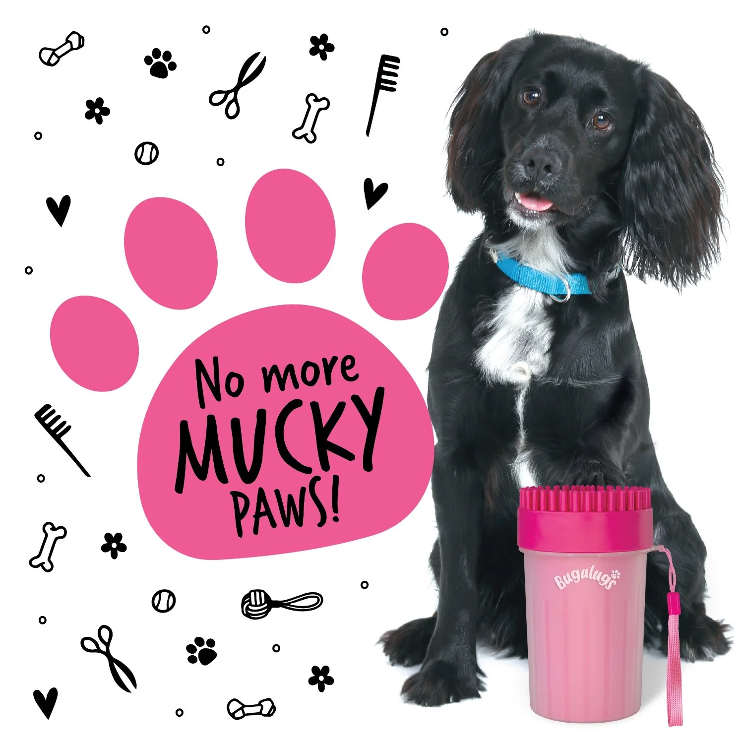 Medium Paw Cleaner Cup for Dogs & Cats in Pink - Image 4