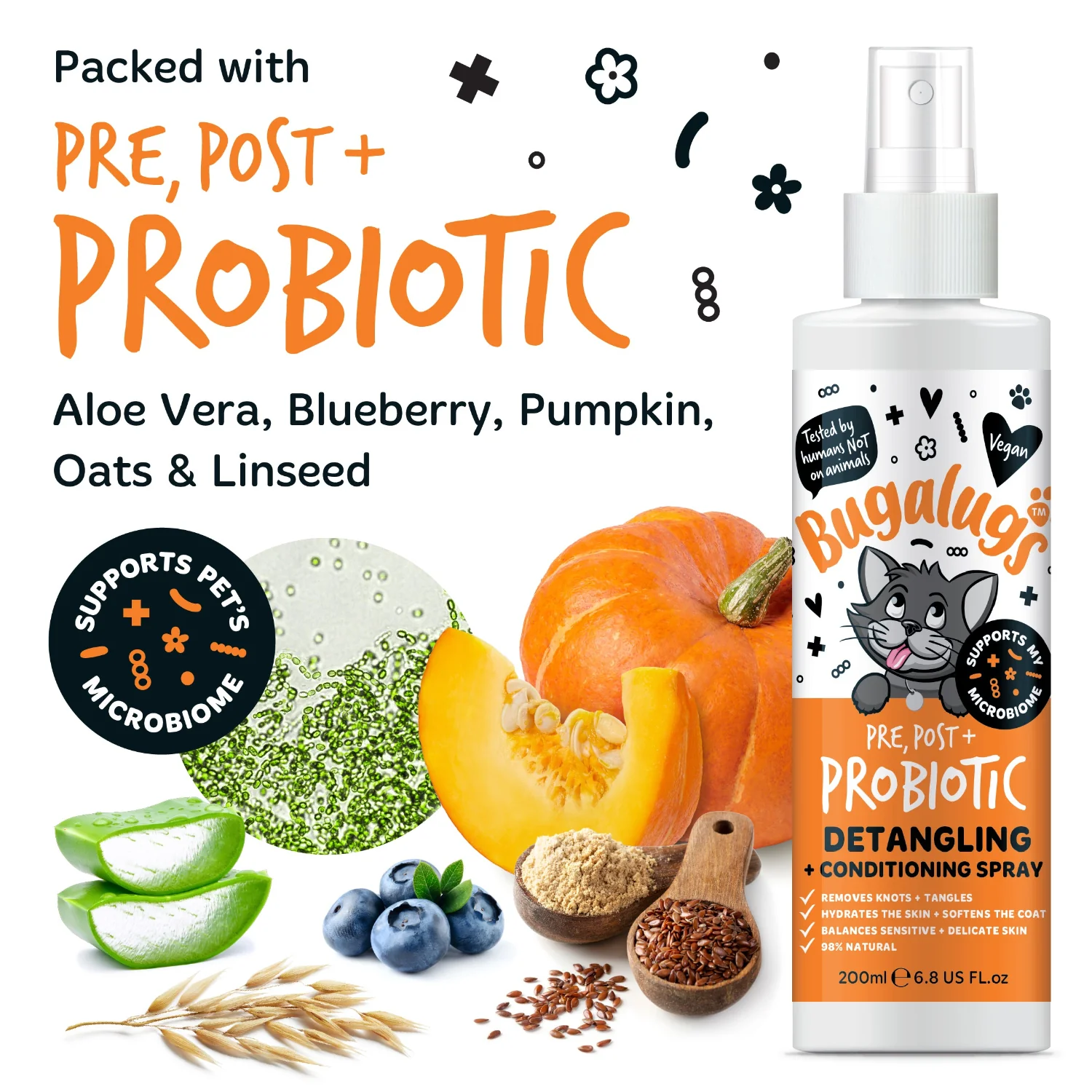Pre, Post + Probiotic Detangling + Conditioning Spray for Cats - Image 3