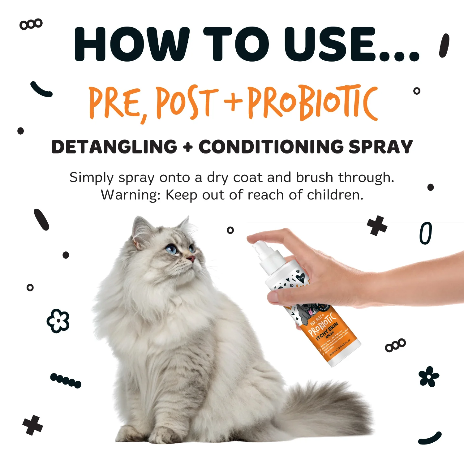 Pre, Post + Probiotic Detangling + Conditioning Spray for Cats - Image 8