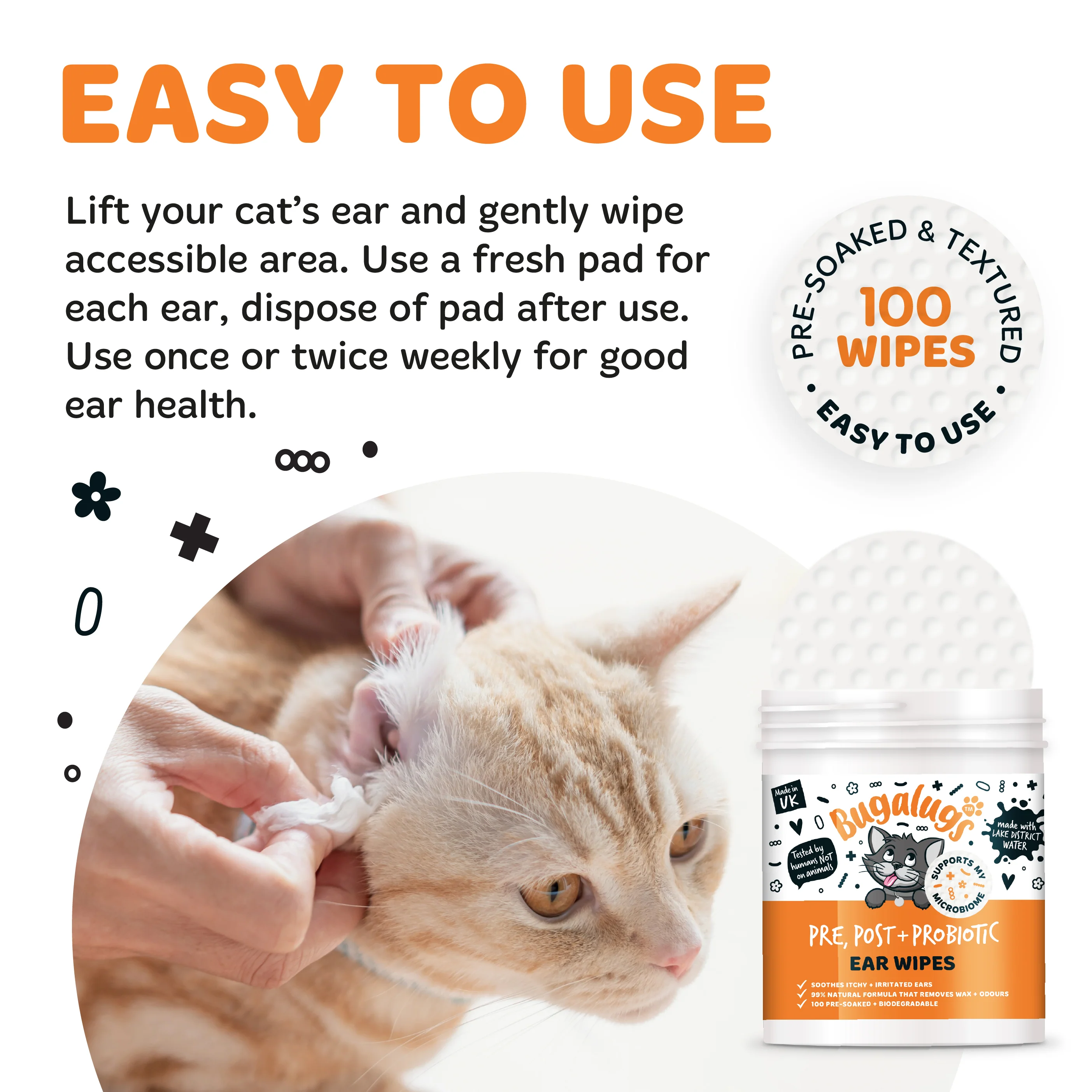 Pre, Post + Probiotic Ear Wipes for Cats - Image 4