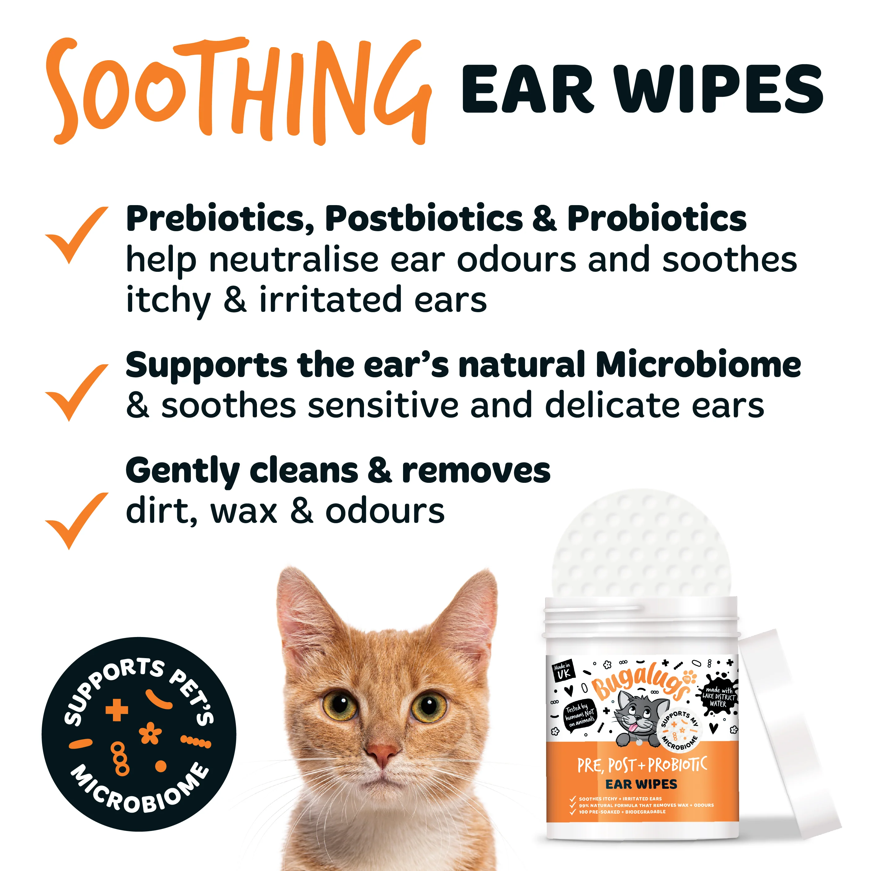 Pre, Post + Probiotic Ear Wipes for Cats - Image 5