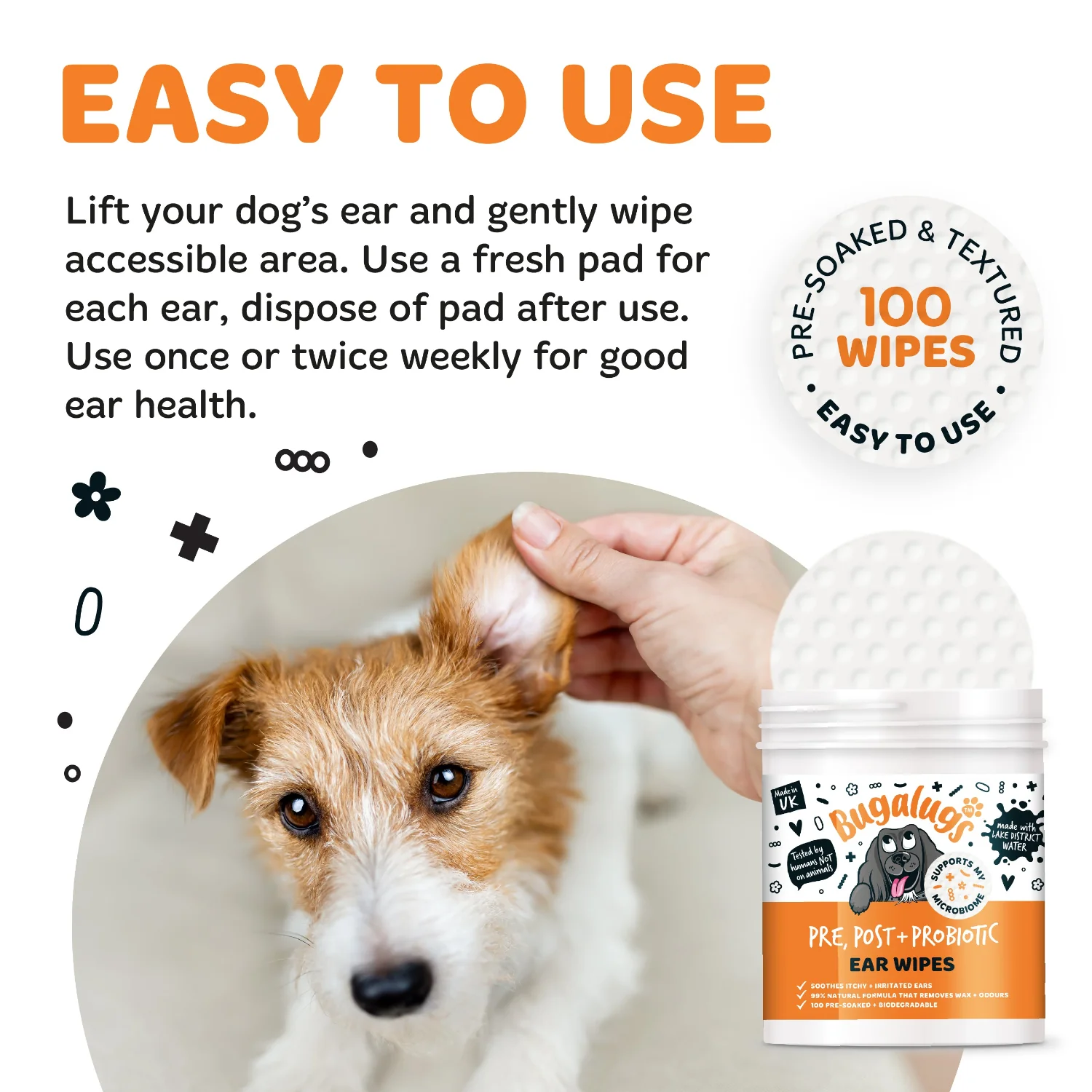 Pre, Post + Probiotic Ear Wipes for Dogs - Image 9