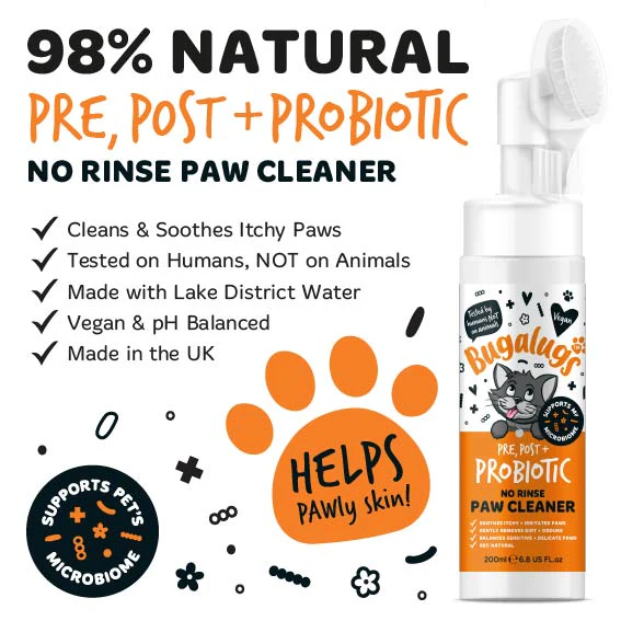 Pre, Post + Probiotic No Rinse Paw Cleaner for Cats - Image 3