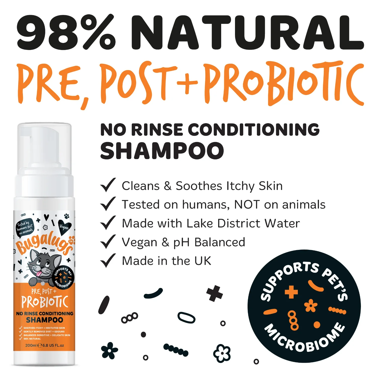 Pre, Post + Probiotic No Rinse Shampoo for Cats - Image 3