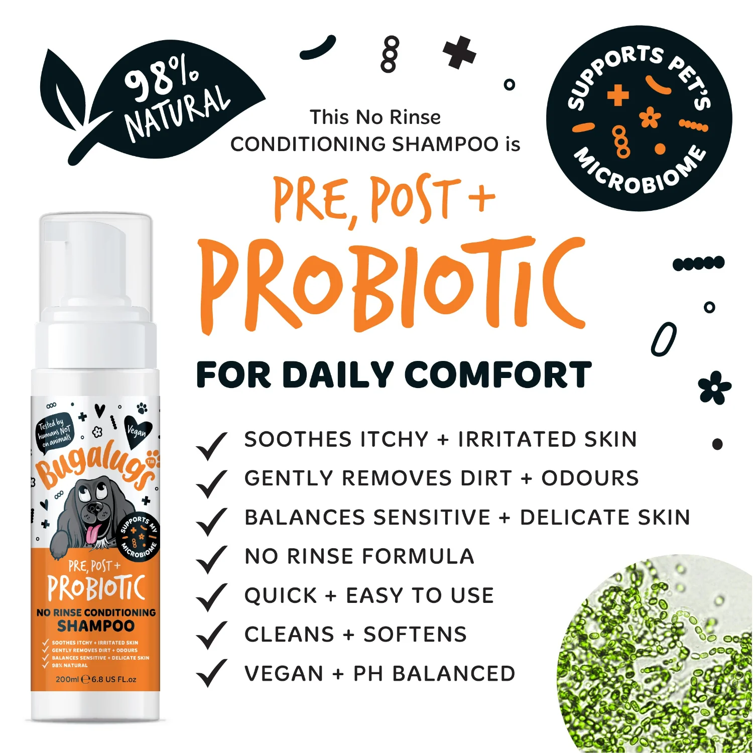 Pre, Post + Probiotic No Rinse Shampoo for Dogs - Image 3