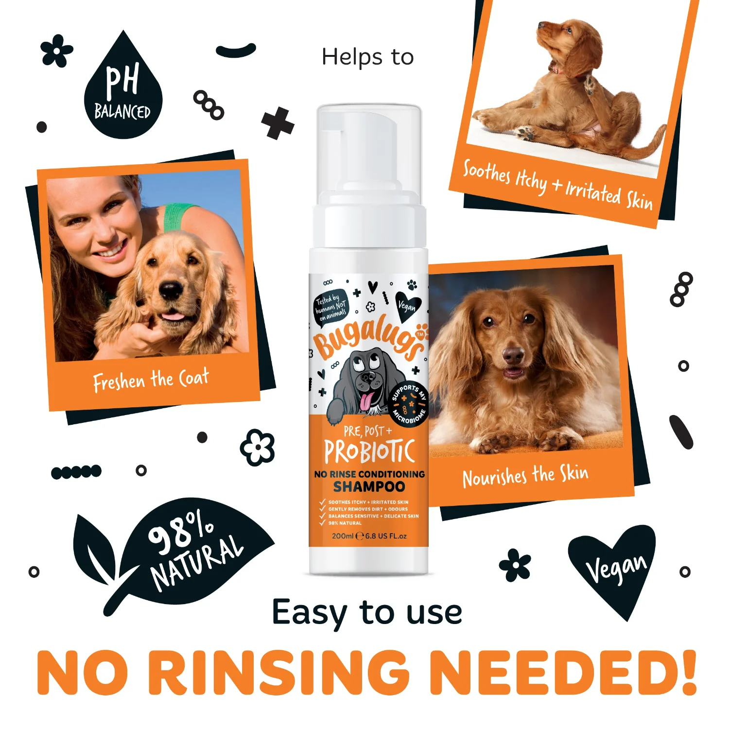 Pre, Post + Probiotic No Rinse Shampoo for Dogs - Image 6
