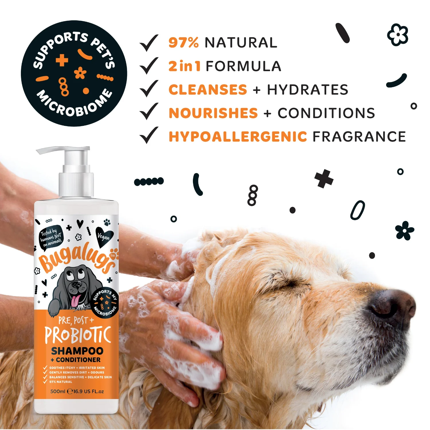 Pre, Post + Probiotic Shampoo + Conditioner for Dogs - Image 3