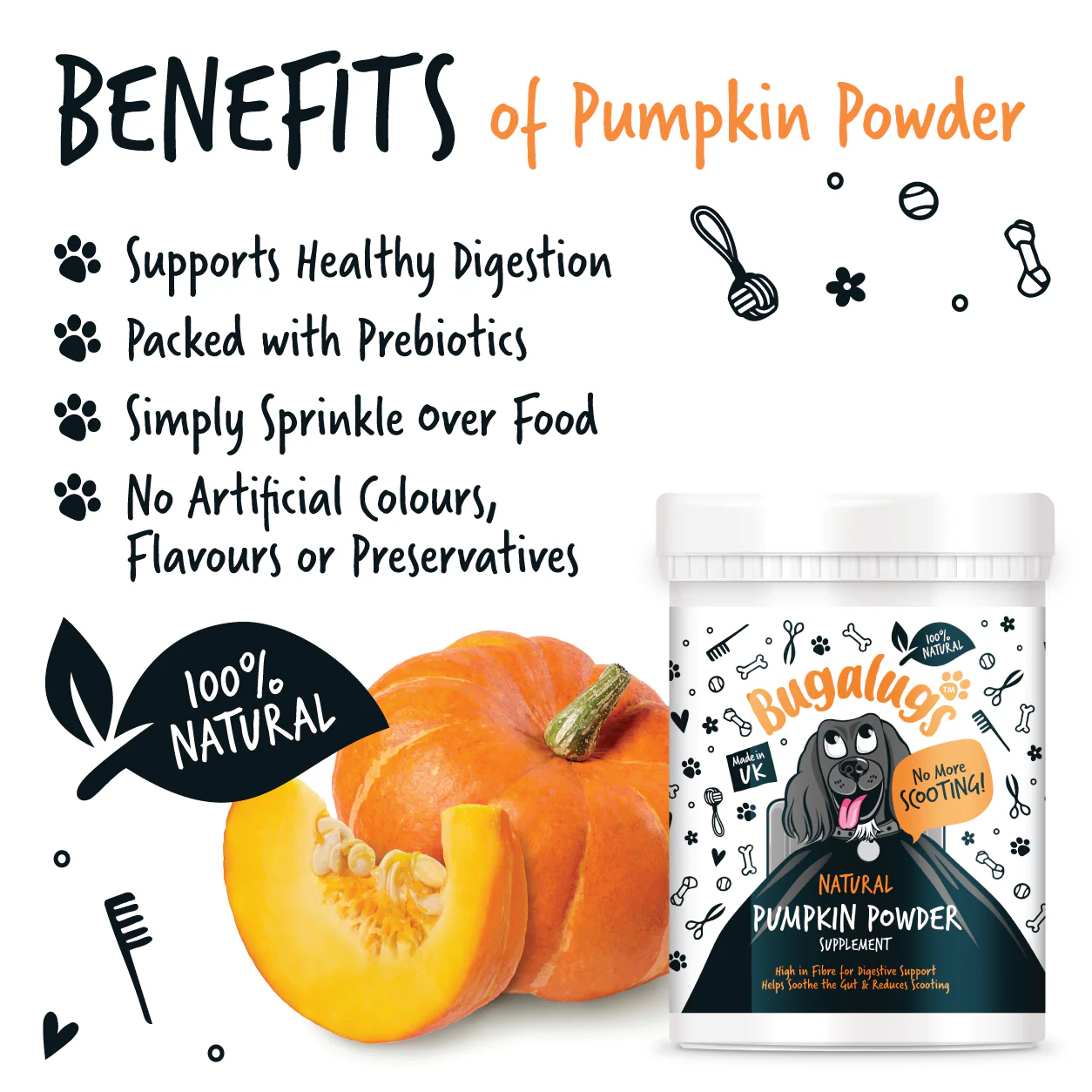 Pumpkin Powder Supplement for Dogs (200g) - Image 2
