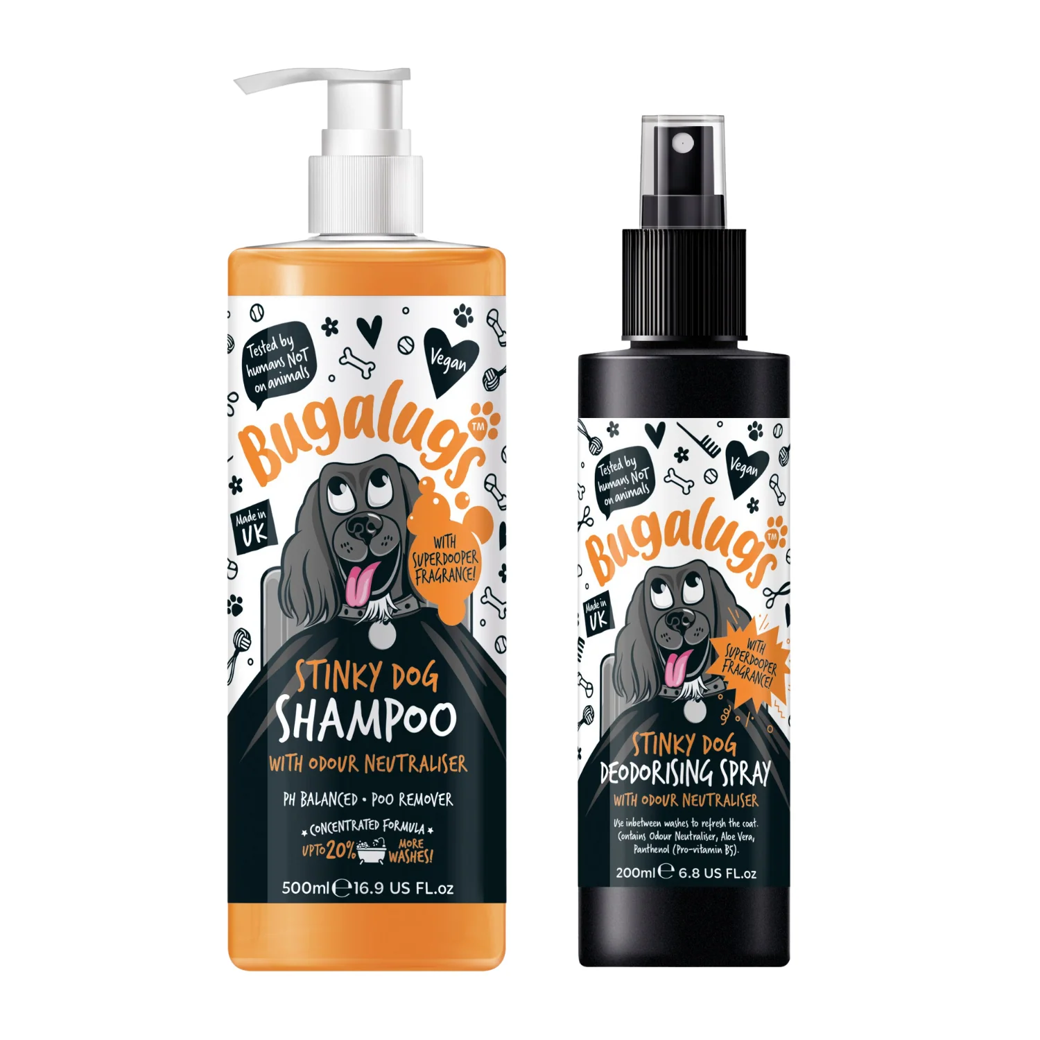 Stinky Dog Shampoo & Deodoriser Dog Grooming Duo