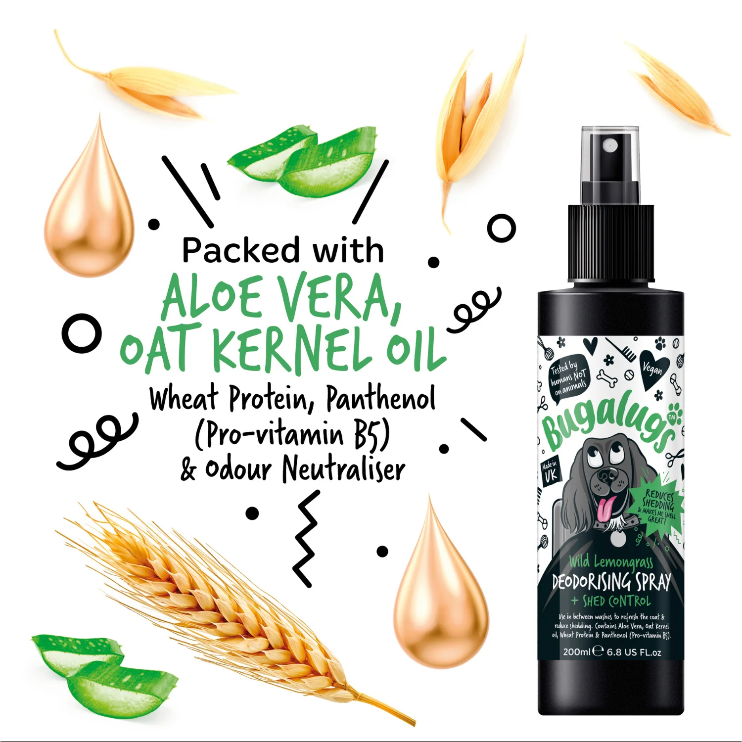Wild Lemongrass Dog Deodorising Spray with Shed Control - Image 4