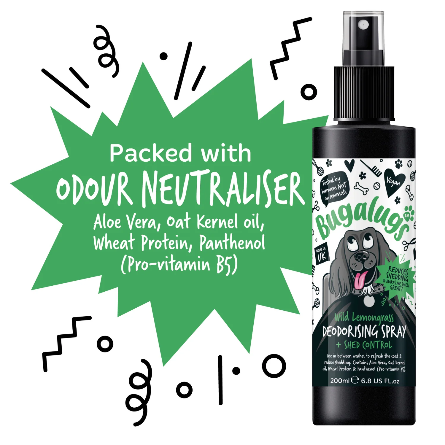 Wild Lemongrass Dog Deodorising Spray with Shed Control - Image 5