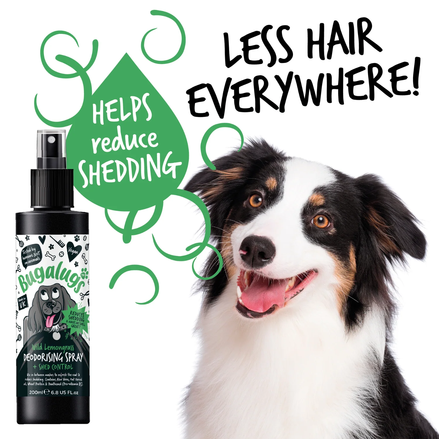 Wild Lemongrass Dog Deodorising Spray with Shed Control - Image 7