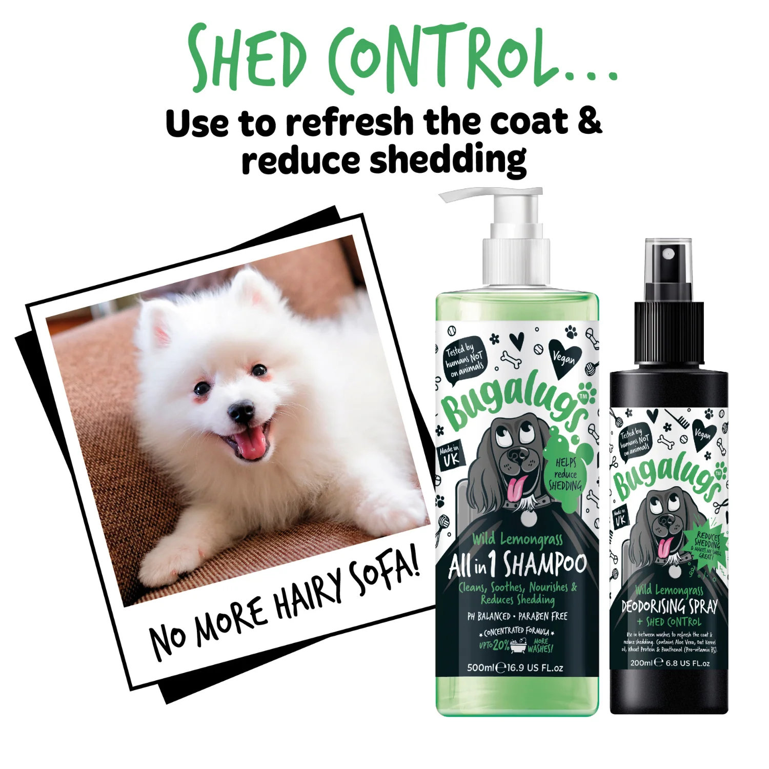 Wild Lemongrass Dog Deodorising Spray with Shed Control - Image 8