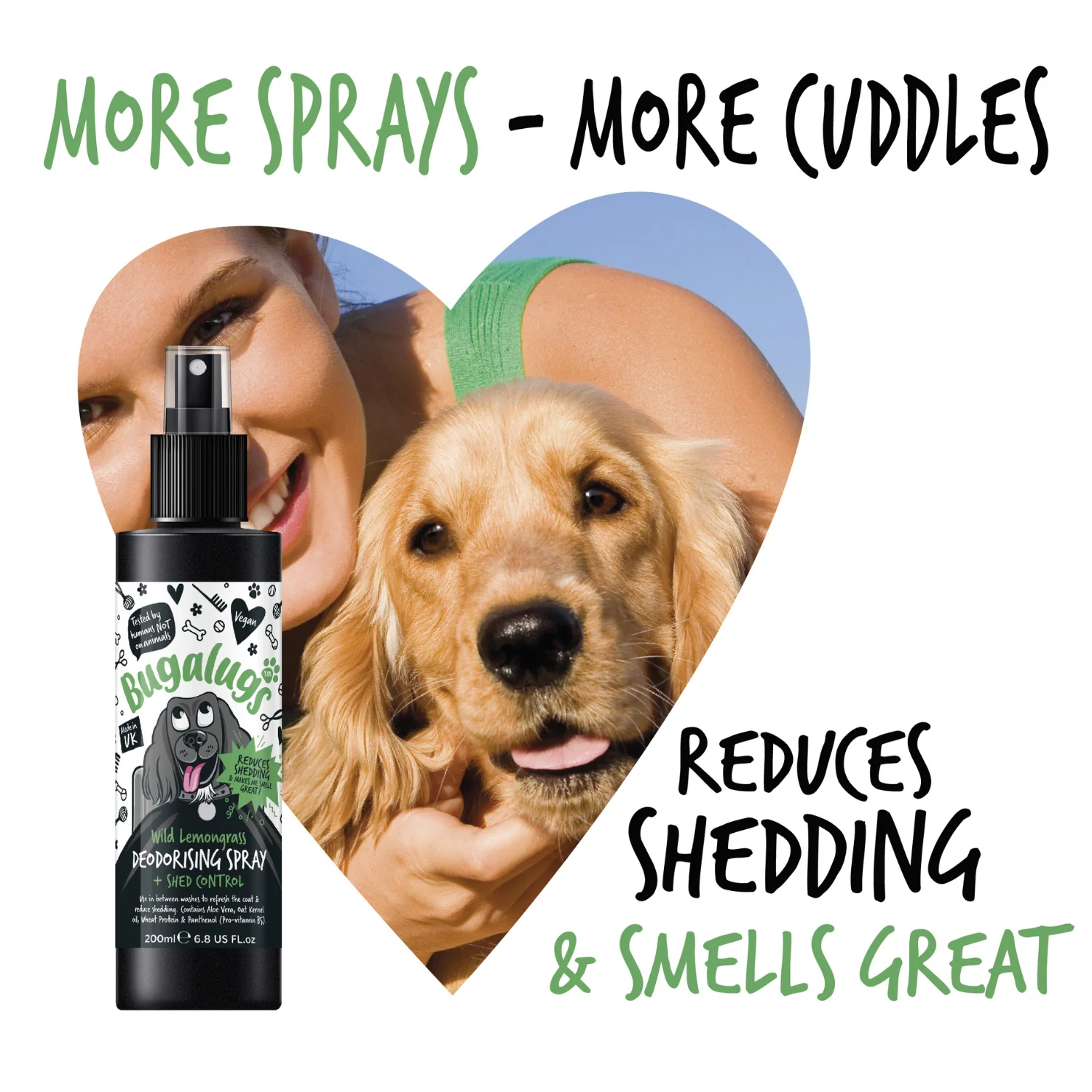 Wild Lemongrass Dog Deodorising Spray with Shed Control - Image 9