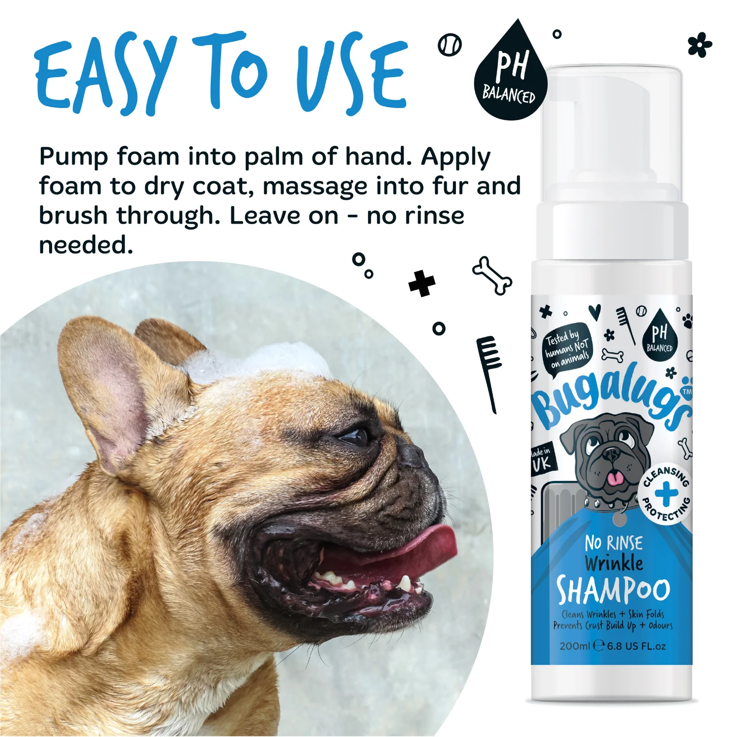 Wrinkle No-Rinse Shampoo for Dogs & Cats - Image 5